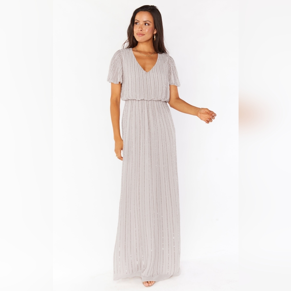 Show Me Your Mumu Michelle Flutter Maxi Sequin Dress